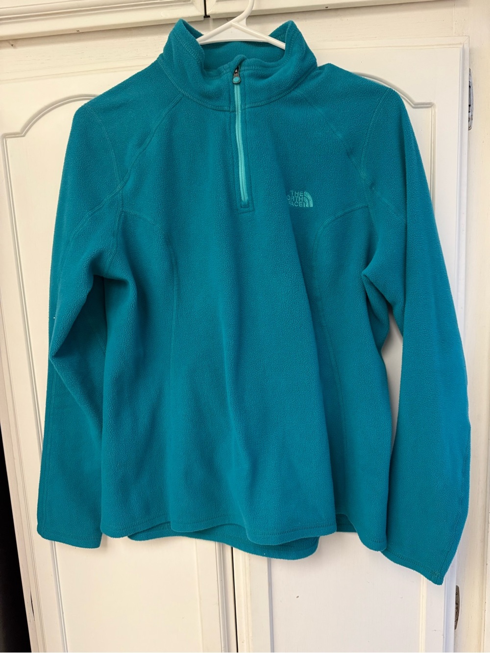 The North Face Teal Fleece Pullover with Logo Tag